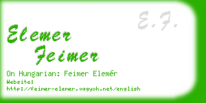 elemer feimer business card